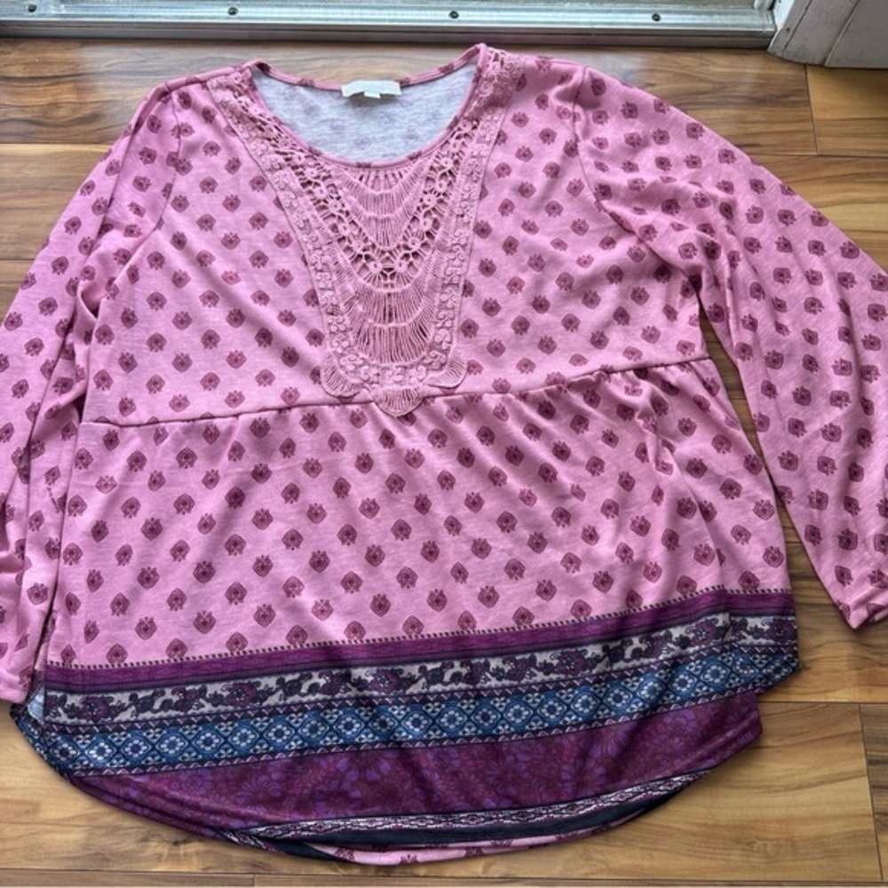 Suzann betro multicolored boho top 3X